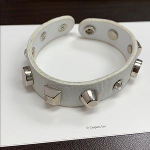 4/$19🔥 Studded hardware white leather bracelet